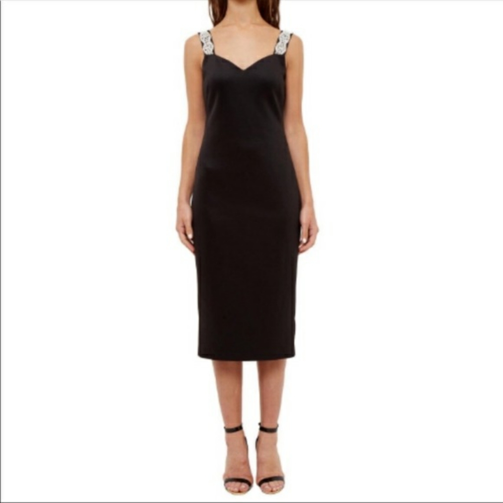 Ted Baker Mally Embellished Strap Bodycon Dress 12